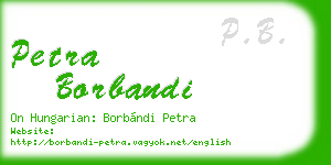 petra borbandi business card